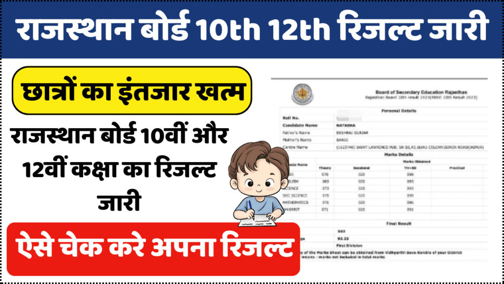 Rajasthan Board 10th 12th Result 2024