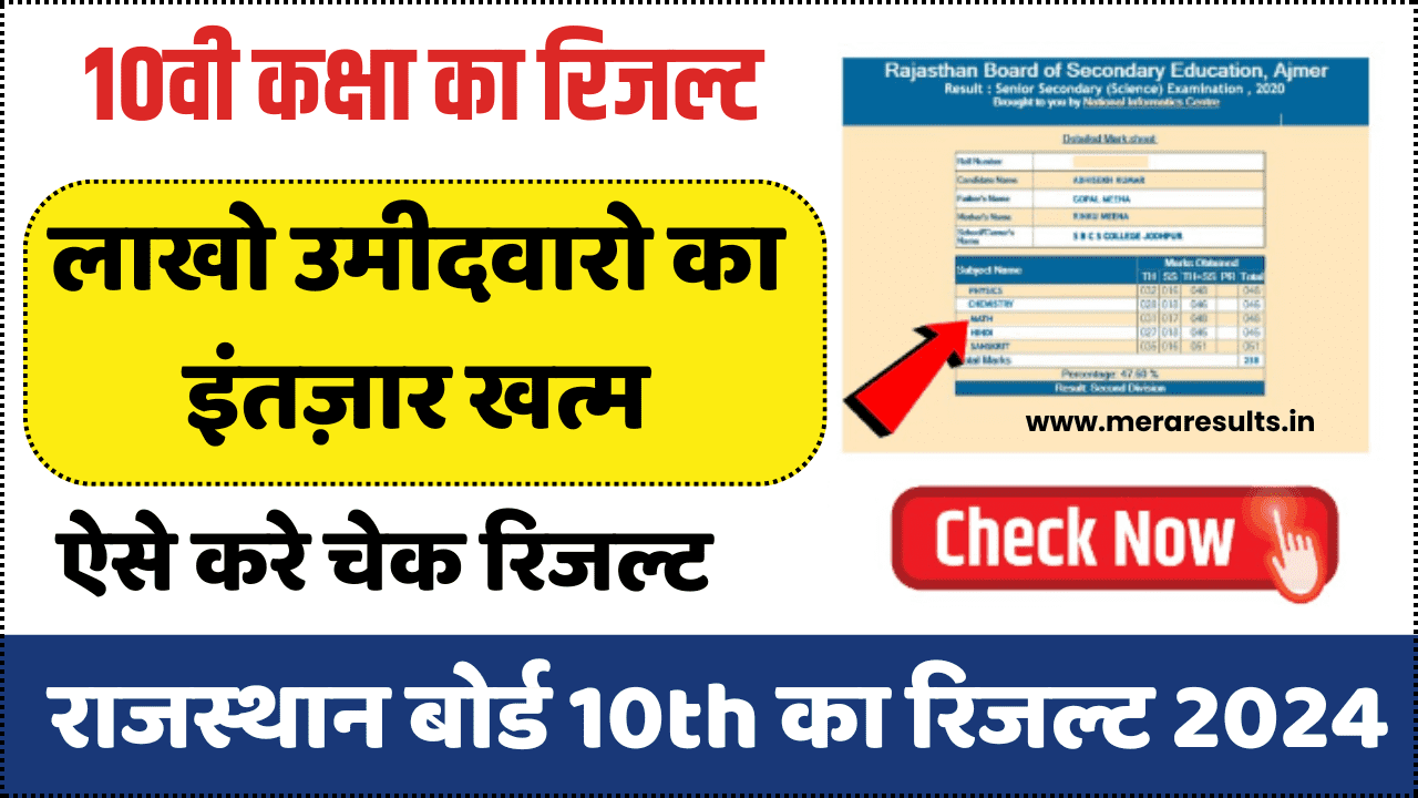 Rajasthan Board 10th Result 2024