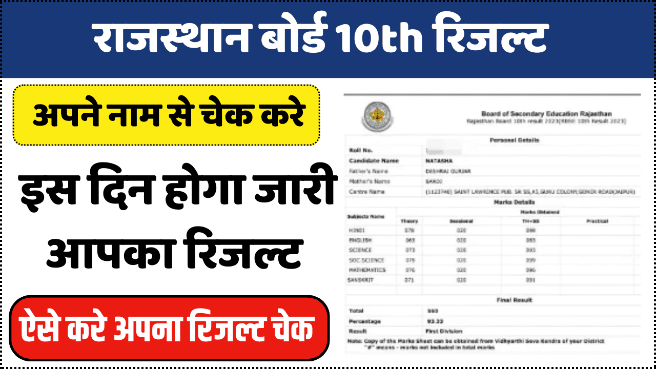 Rajasthan Board 10th Result 2024