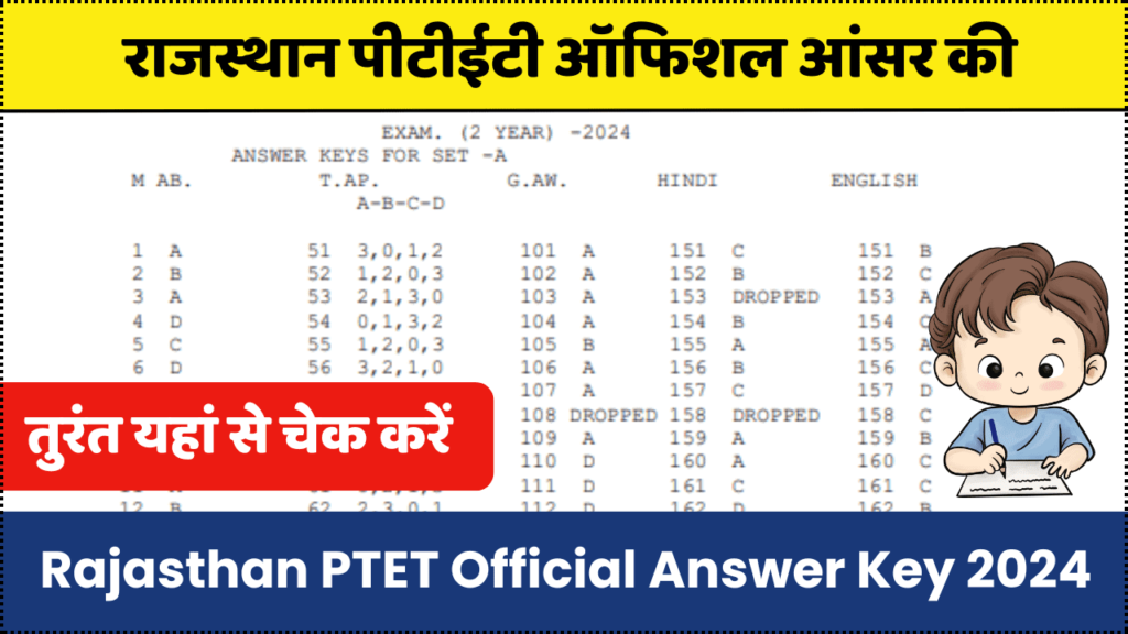 Rajasthan PTET Answer Key 2024