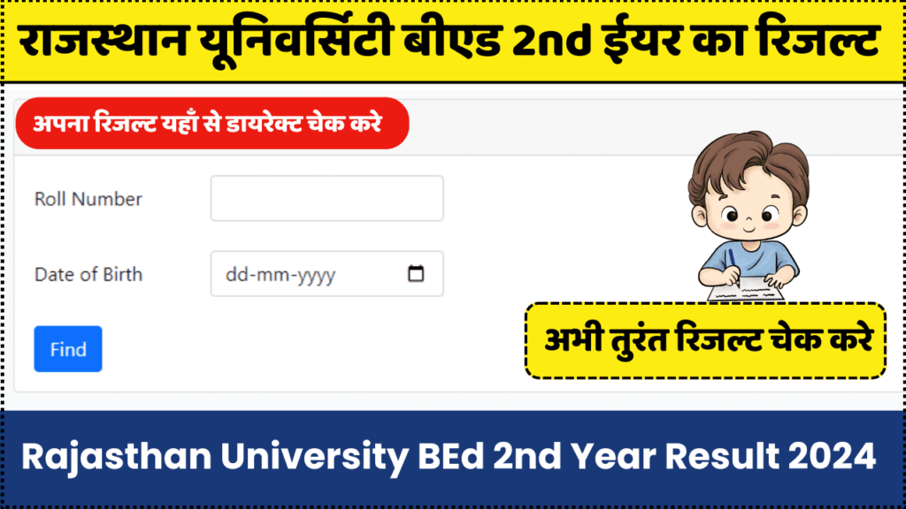 Rajasthan University BEd 2nd Year Result 2024