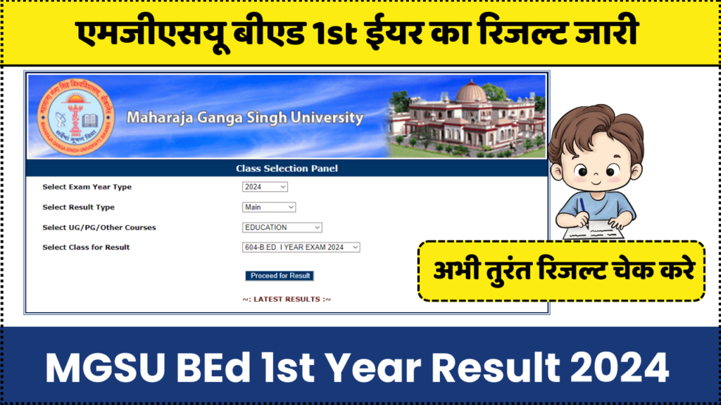 MGSU BEd 1st Year Result 2024