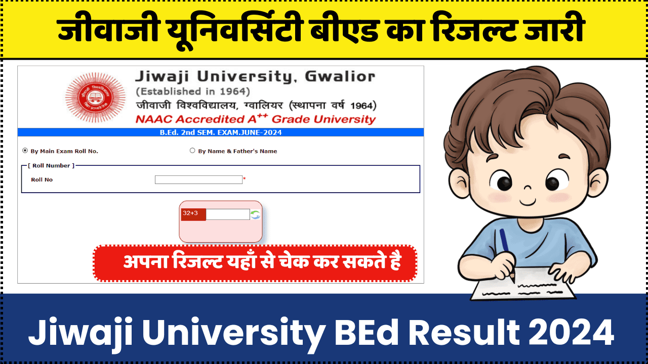 Jiwaji University BEd Result 2024