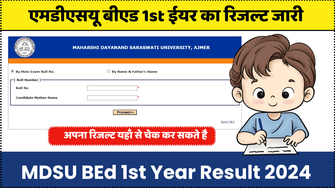 MDSU BEd 1st Year Result 2024