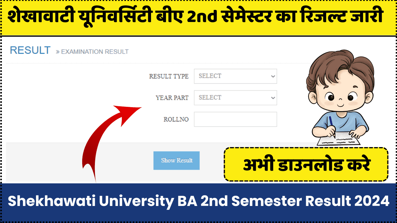 Shekhawati University BA 2nd Semester Result 2024