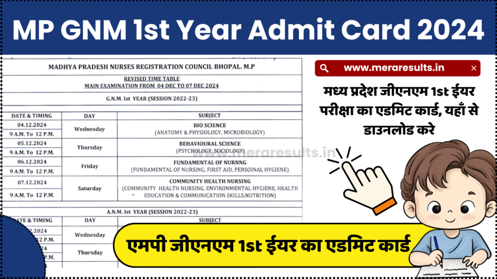 MP GNM 1st Year Admit Card 2024