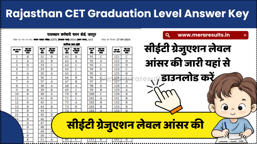 Rajasthan CET Graduation Level Answer Key 2024